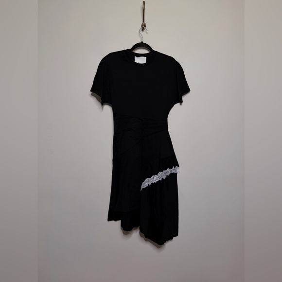 3.1 Phillip Lim Draped T-Shirt Dress with Lace Trim - Picture 5 of 7